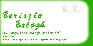 beriszlo balogh business card